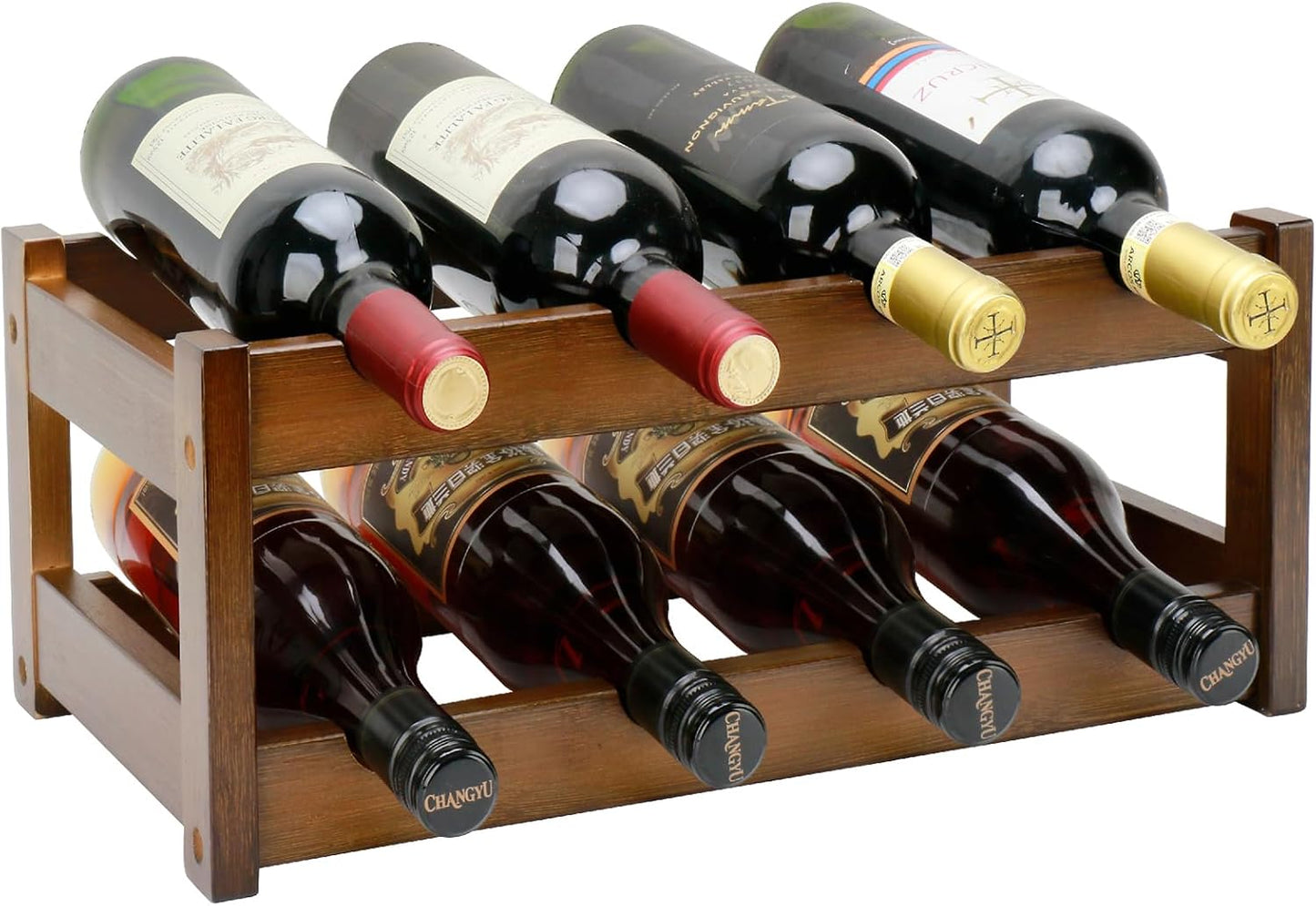 Bamboo Wine Rack, 3-Tier 12 Bottles Wine Storage Cabinet Shelf