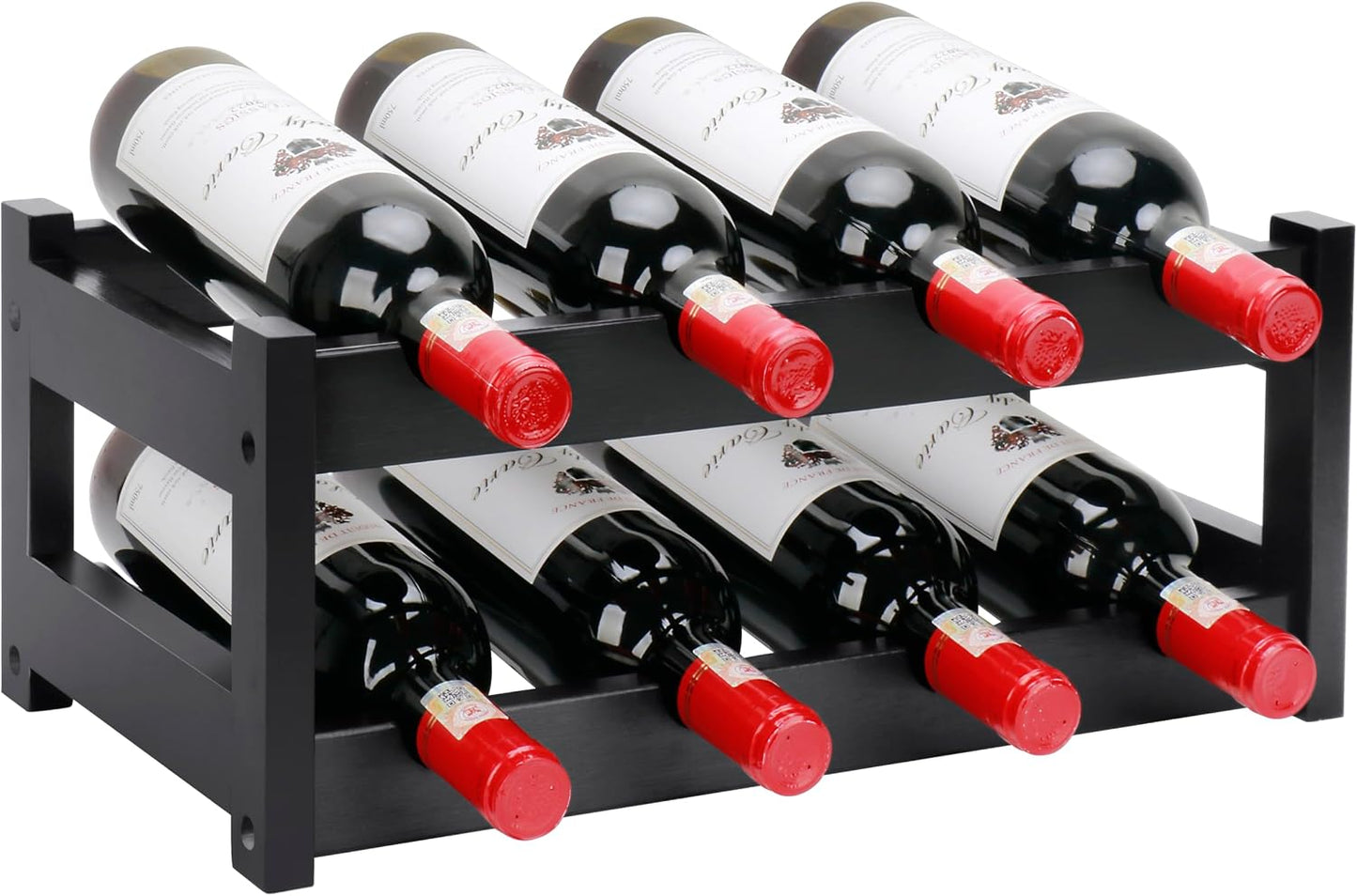 Bamboo Wine Rack, 3-Tier 12 Bottles Wine Storage Cabinet Shelf