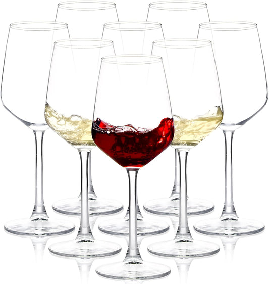 Wine Glasses Set of 12, 12oz Clear Red/White Wine Cup, Long Stem Wine Glasses for Party, Wedding and Home