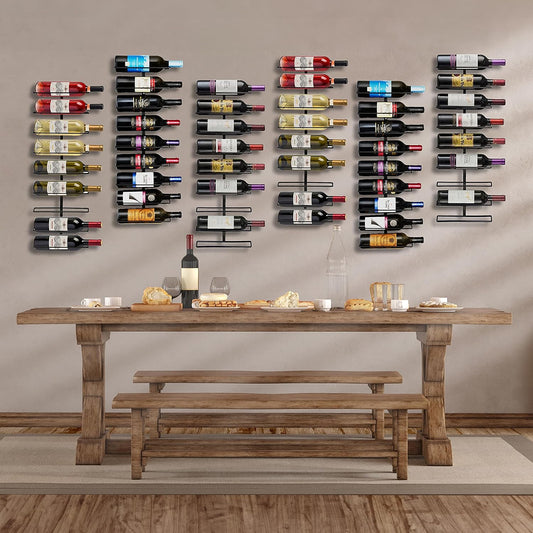 Sorbus Wall Mounted Wine Rack, Metal Bottle Rack (9 Bottle, 1 Pack)